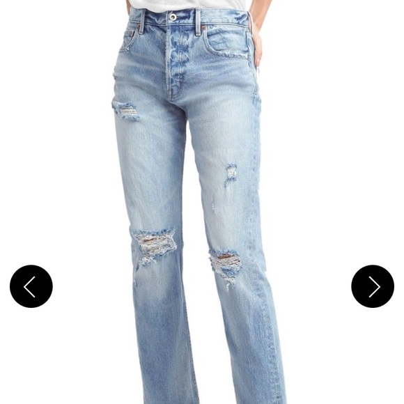 GAP Denim - High Rise Wide-straight W/ Destruction Boyfriend Cut